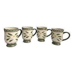 Temp-tations S/4 Pedestal Coffee Mugs FOUR Mug Set, 16 oz  (Old World Confetti)